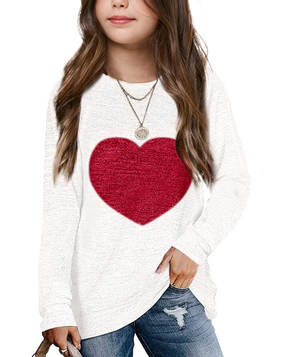 Apbondy Girls Shirts Casual Long Sleeve Crewneck Loose Sweatshirts