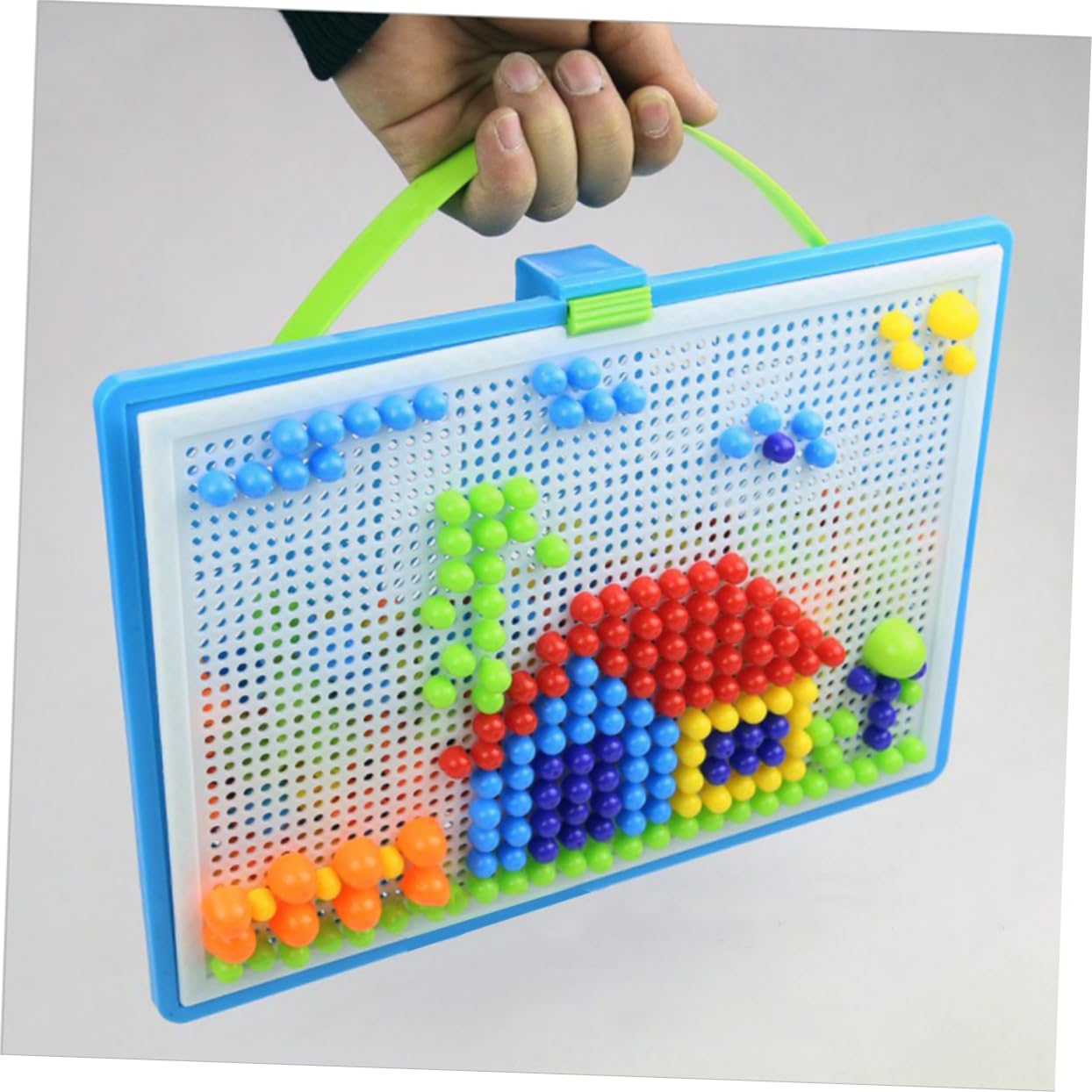 UPKOCH 296Pcs Creative Mushroom Nail Pegboard Puzzle Set DIY Educational for Random Colors Enhances Creativity and Hand Eye Coordination Fun Learning Game