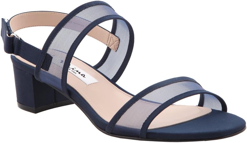 Ganice - Women's Mesh Block Low-Heel Hook & Loop Dressy Sandal Shoes- Elegant and Comfortable Womens's heeled Sandals - Casual and Dress