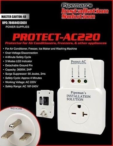 Miniatura 5 de NIPPON Protector contra sobretensiones de 220 V 3600 W para aire acondicionado y congeladores, blanco, PROTECT-AC220
