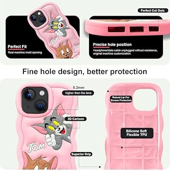 COVERLY for iPhone 6S Cartoon Case, Smart 3D Cute Curly Wavy Side