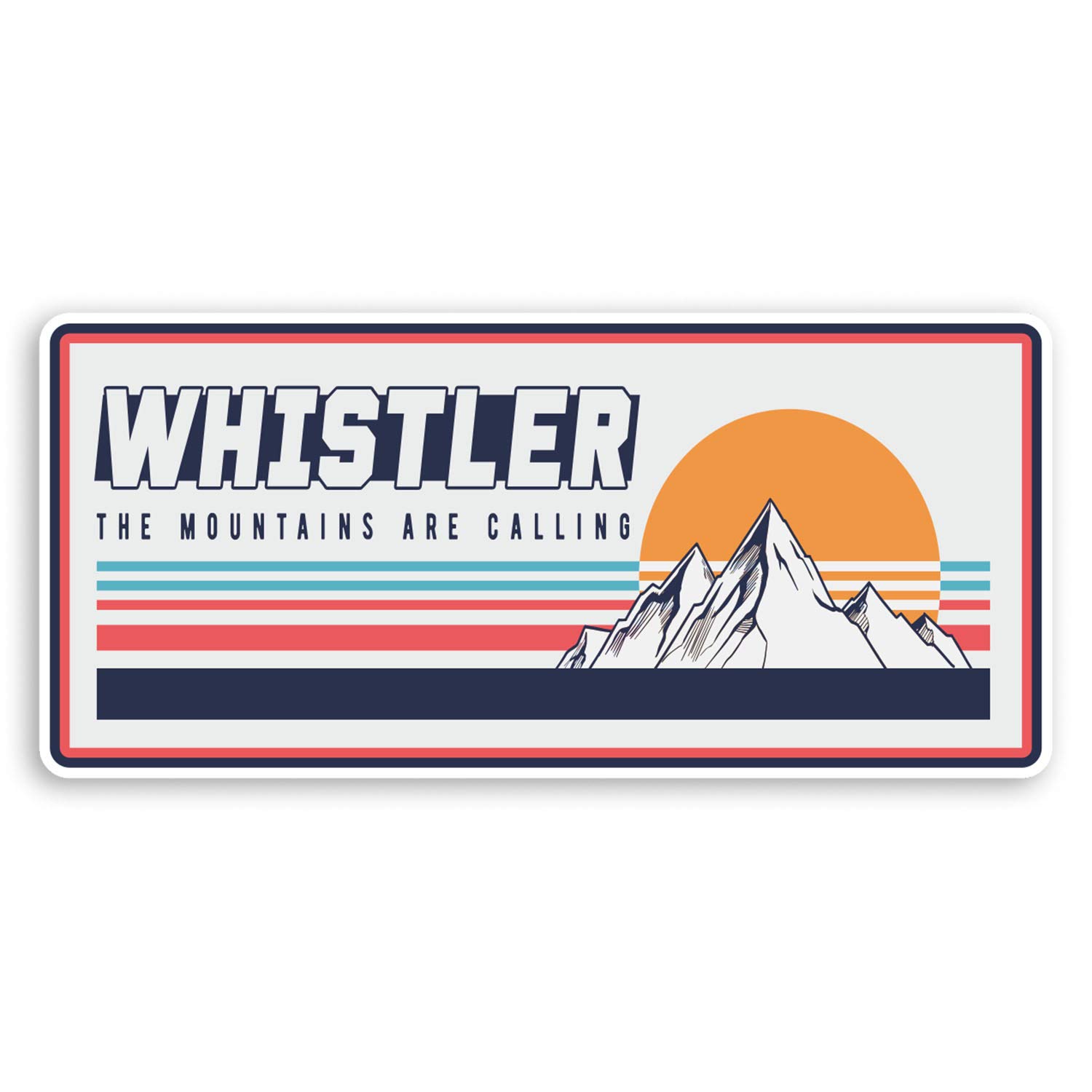Destination Vinyl Ltd Multi 2 X 10Cm Retro Whistler Canada Vinyl Stickers - Skiing Sticker Luggage #20280 (10Cm Wide)