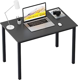 sogesfurniture Schreibtisch Computertisch Büromöbel PC Tisch, Stabil Bürotisch Arbeitstisch Esstisch aus Holz und Stahl, Einfache Montage, 100x60x75cm, Schwarz AC3B-100-SF