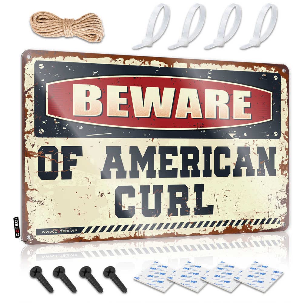 Funny Beer Sign Beware Of American Curl Sign Funny Saying Tin Signs Vintage Coffee Sign(30X40CM)