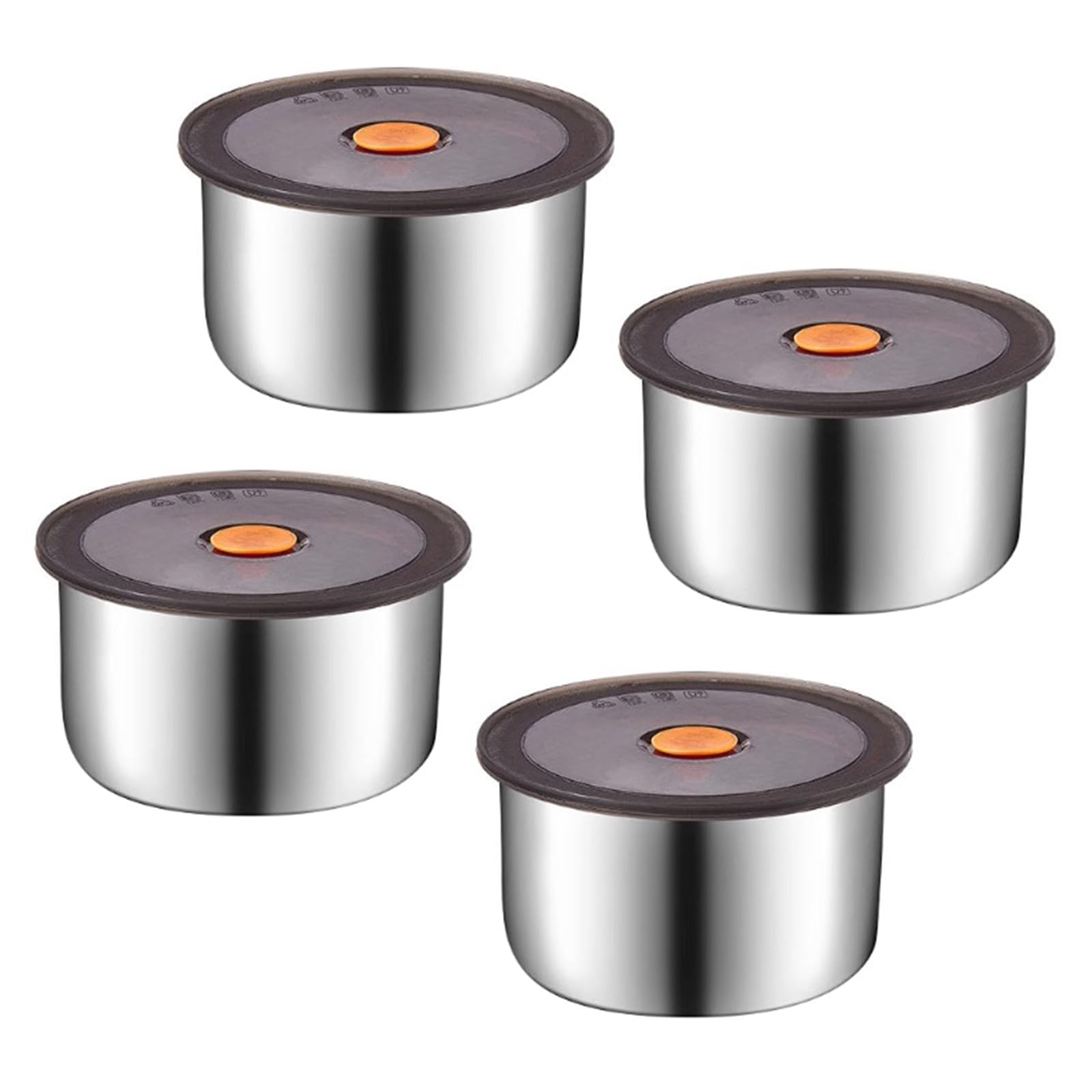Buxuaaaa Of 4 Stainless Steel Snacks Container with Silicone Lid Produced for Freshness and Portability Ideal for Travel Freezers Safe Snacks Container