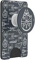 Vista 6 de PopSockets Billetera para teléfono con soporte expansible, tarjetero para teléfono, StarWars - Millennium halcon