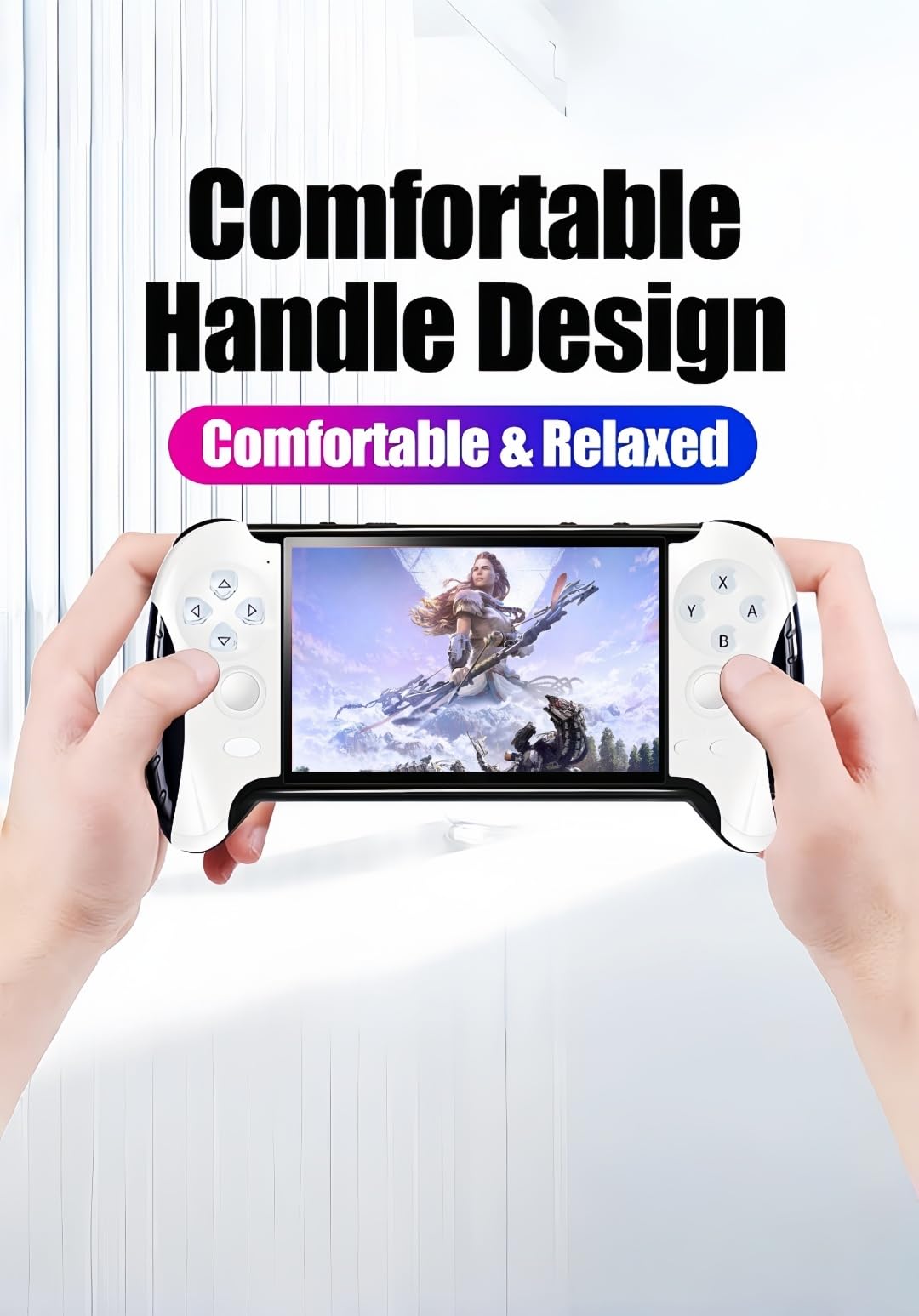 4.3 Pulgadas Consola de Videojuegos Portátil Diseño de Mango Creativo Emuladores Múltiples Salida TV/MP4/MP3/E-Book Juegos Retro de Puzzle Casual Regalos de Cumpleaños/Vacaciones