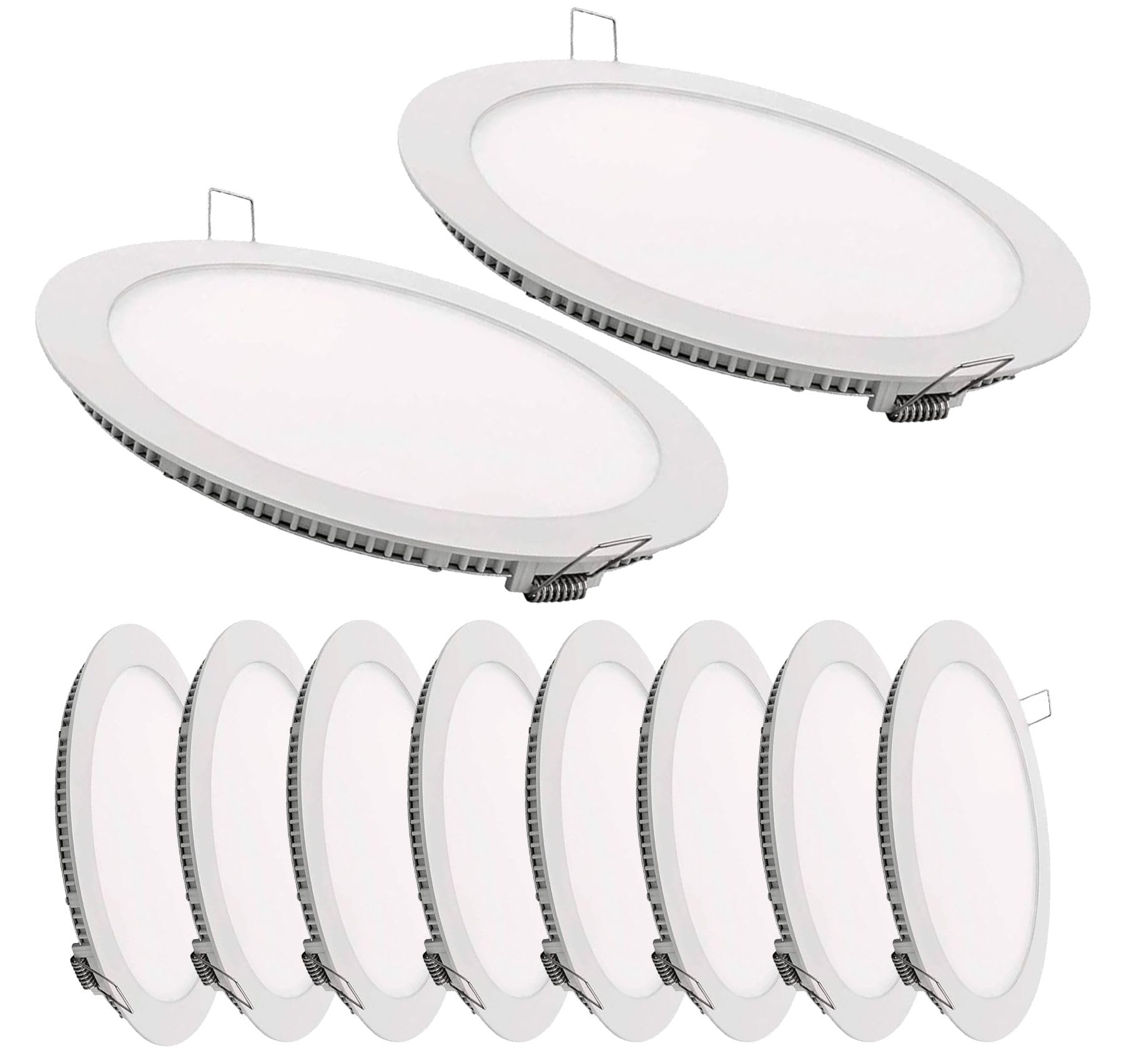 VZLED - Downlight LED 20W empotrar redondo, Plafón techo led redondo extraplano, Plafón cocina LED, Lámpara techo, Luz blanco frío 6500K (Pack 10)
