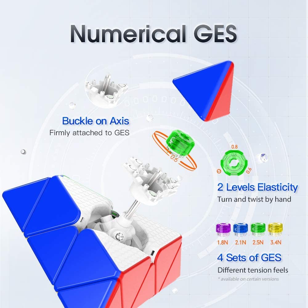 Bukefuno Pyraminx 60 M - Cubo magico magnetico 3 x 3, 3 x 3 cm,Pyraminx 60 calamite senza adesivi