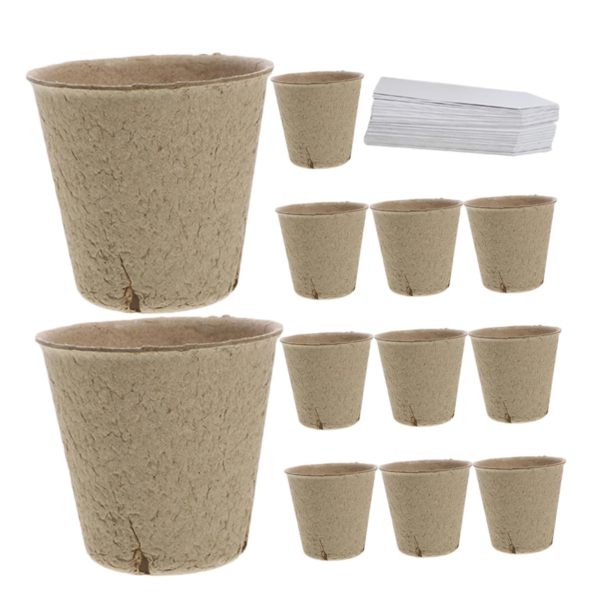 Mikikit 1Set Plant Germination Pots Pots with Drainage and Plant Labels for Succulent and Flower for Garden Nursery Use