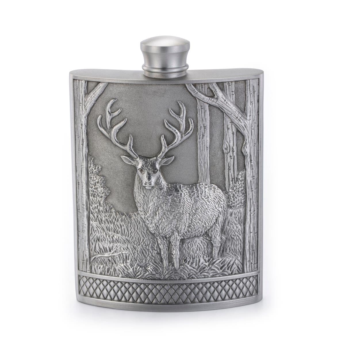 Royal Selangor Hand Finished Woodland Collection Pewter Stag Hip Flask Gift