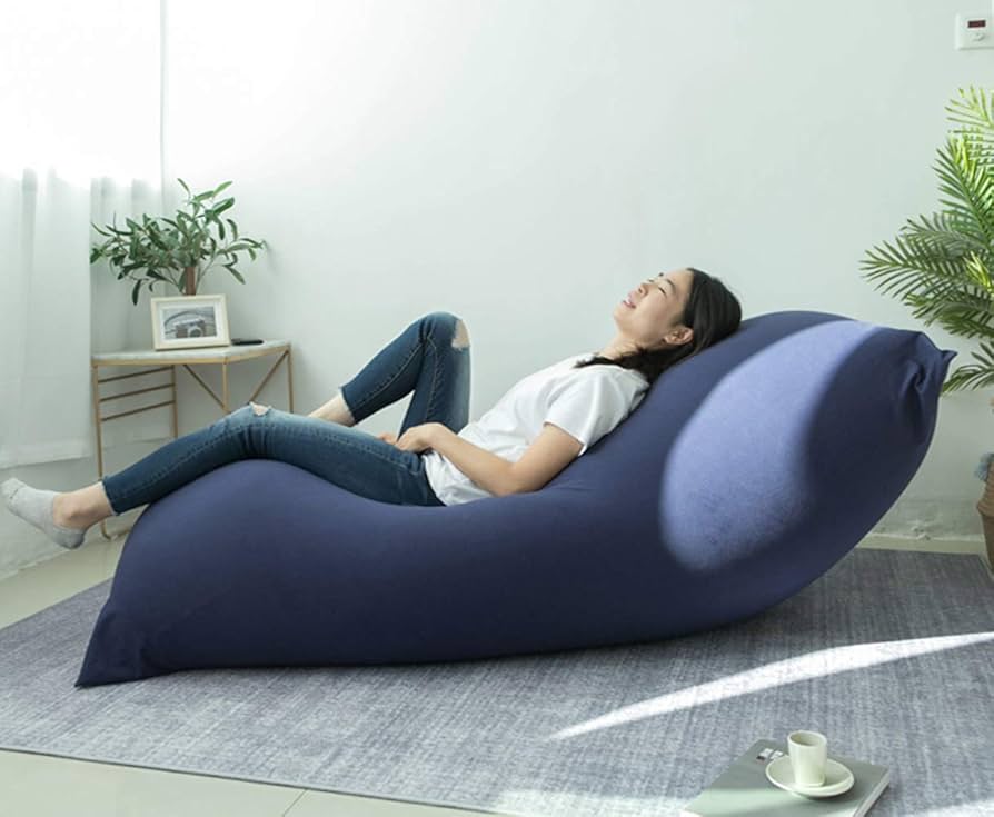 Sou　ビーズクッション　大 クッション座椅子／おはじき大 つくも×濡羽色【※お届けに約3週間