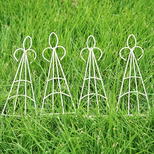 4PCS Mini Garden Stakes for Fairy Garden, Vintage Metal Arch Picks for Planters, Wrought Iron Mini...