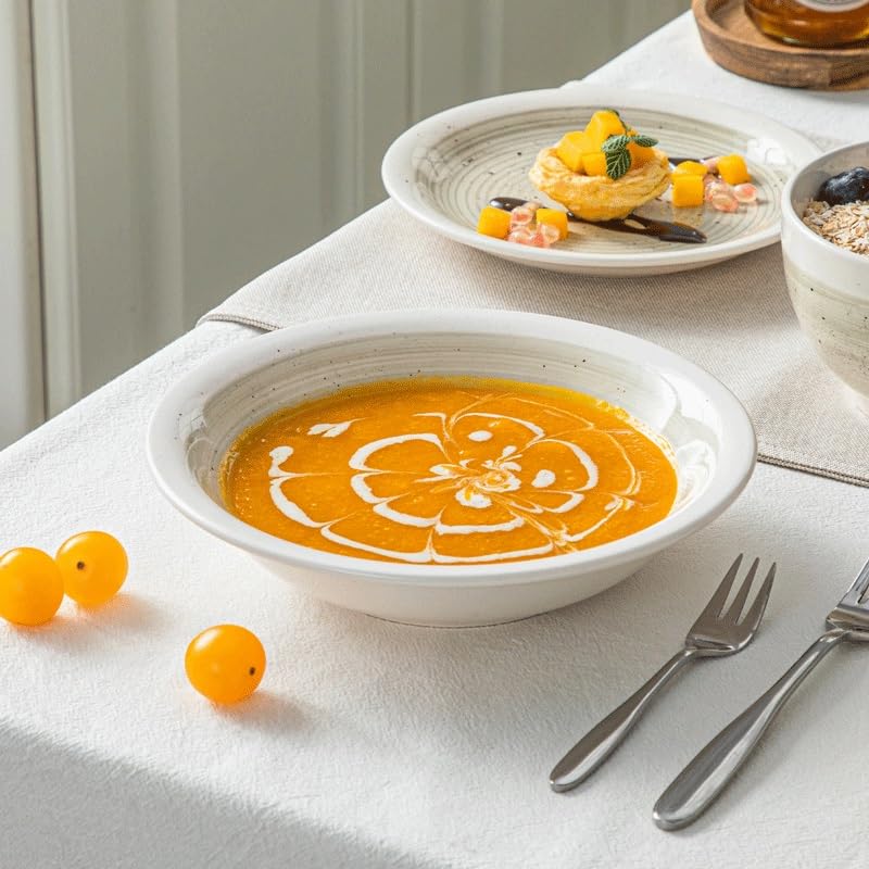 Service de table en grès 16 pièces assiette bol pâtes céréales 4 personnes