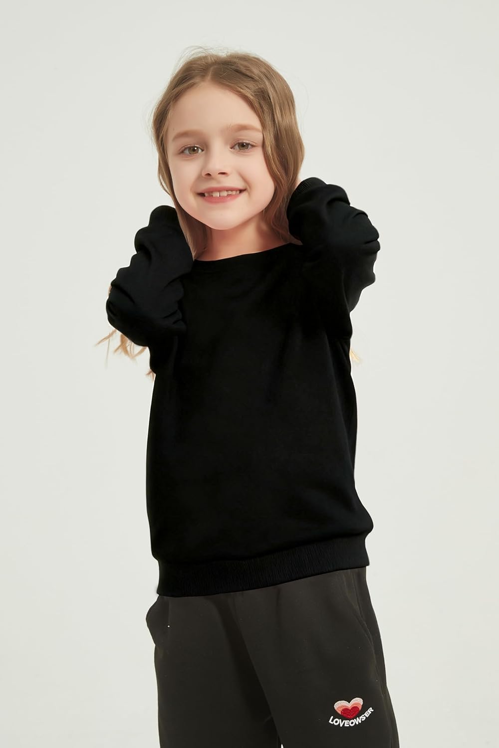 3-Pack Girls Crewneck Sweatshirt Long Sleeve Cotton Pullover Tops Thin Sweatshirt for Kids（2-12 Years) - Image 2