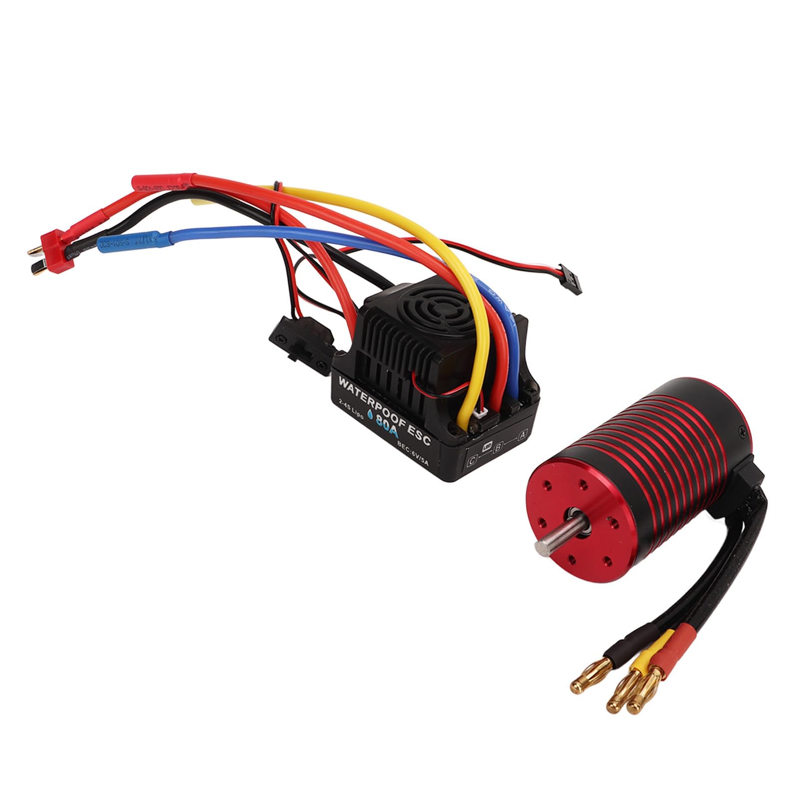 ESC Brushless Motore PER Auto RC 1/8, Elaborazione CNC con Ambito di Alluminio Troppa Funzione di Protezione Regolatore di velocità Elettrica RC ALTA TEMPO PER MANUTENZIONE (2600KV) (3100KV)