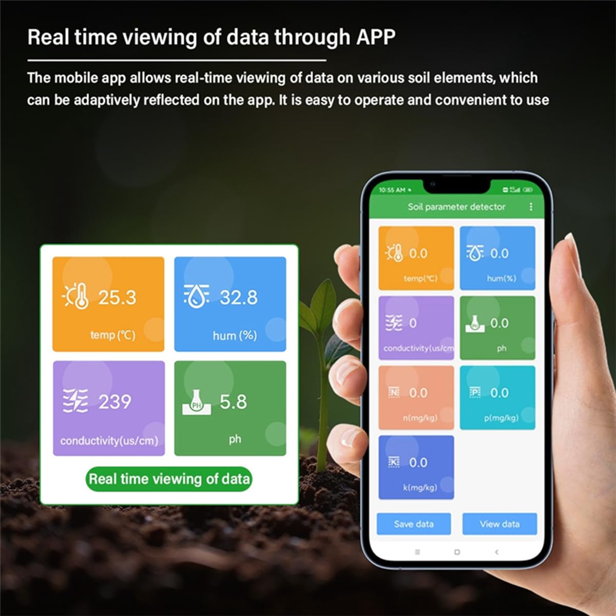 Misuratore di PH del Terreno per Giardino Intelligente, Analizzatore di Umidità del Terreno, Agricoltore Domestico per Agricoltore Domestico In