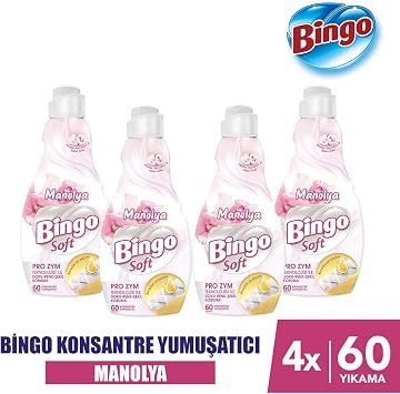 Bingo Soft Konsantre Çamaşır Yumuşatıcısı Manolya 1440 Ml X 4 Adet