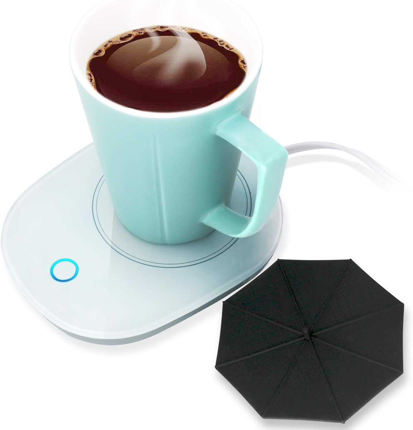 Coffee Mug Warmer for Desk with Auto Shut Off, Keep Temperature Up to 131℉/ 55℃ Safely Use for Office/Home to Warm Coffee Tea Milk Candle Heating Wax