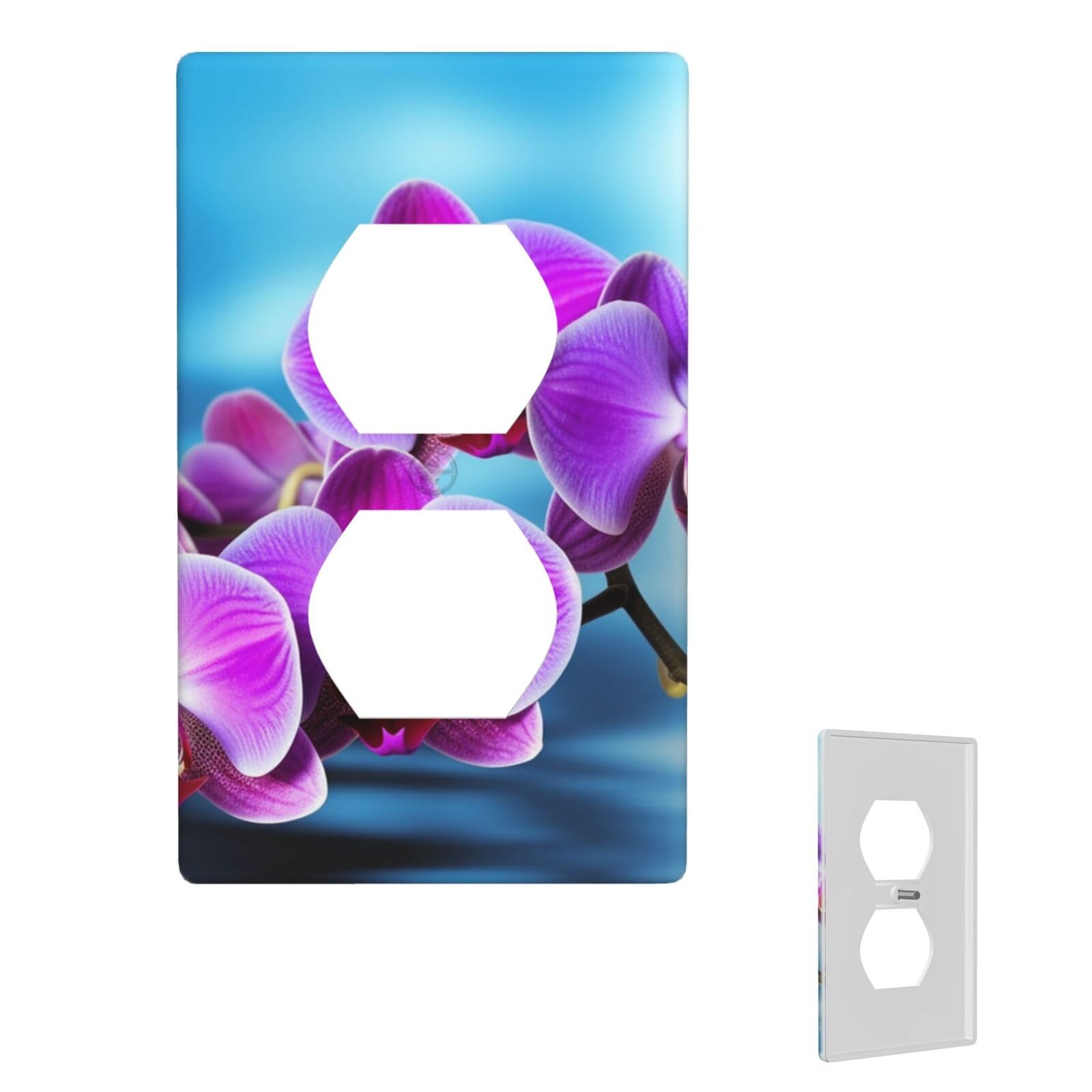 1-Gang Decorator Wall Plate Beautiful Orchid Light Switch Cover Single Gang Receptacle Wall Plate Standard Size 4.5" x 2.76" Wallplate Unbreakable Polycarbonate Outlet Faceplates Cover