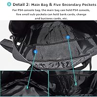 Vista 4 de Diyeeni PS4 Pro bolsa de transporte, impermeable, a prueba de golpes, sistema de juego, funda de viaje protectora con correa ajustable