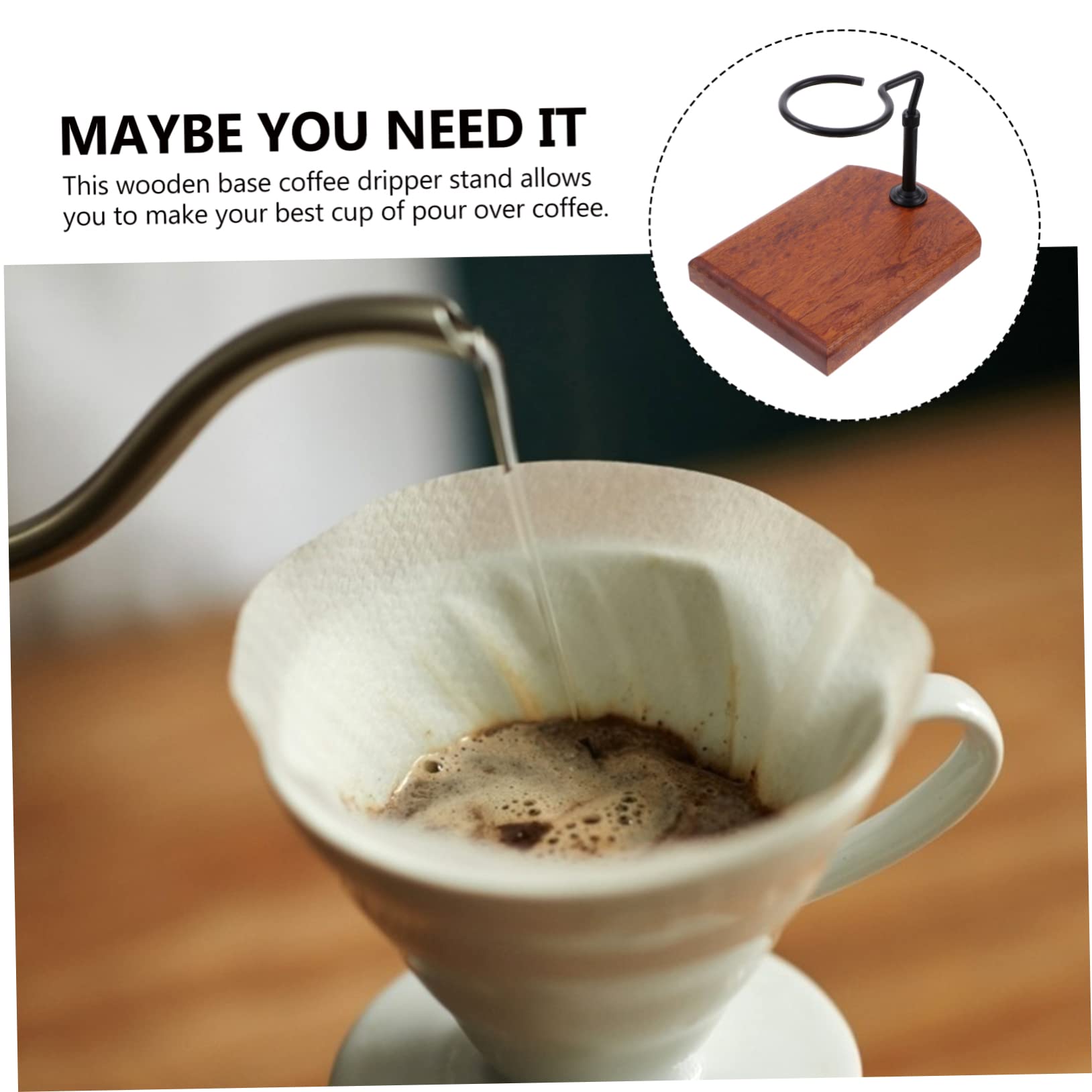 NUOBESTY Kaffeefilterhalter und Aluminium Verstellbarer Handkaffeehalter für Filterbecher Praktisches Kaffeezubehör für Handbrühung Zuhause oder Büro