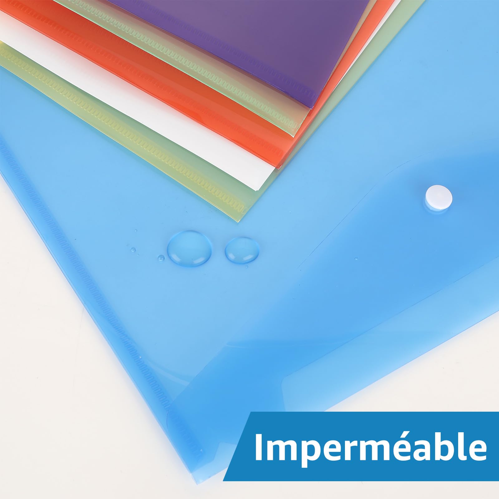 Portadocumenti A5 Trasparenti Con Bottone - 10 Cartelline Impermeabili Per Ufficio - Foto 5