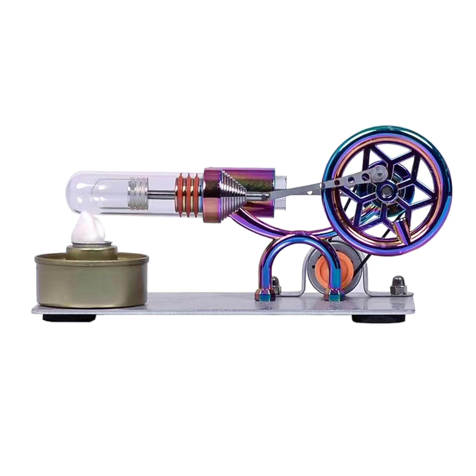 Temperatur Stirlingmotor, zusammengebauter Stromgenerator, Wärmeexperiment, Generatormodell mit Schwungrad Designs, Flugzeugmodell, Stirlingmotor, Lernspielzeug, Dampf Wärme Erziehung