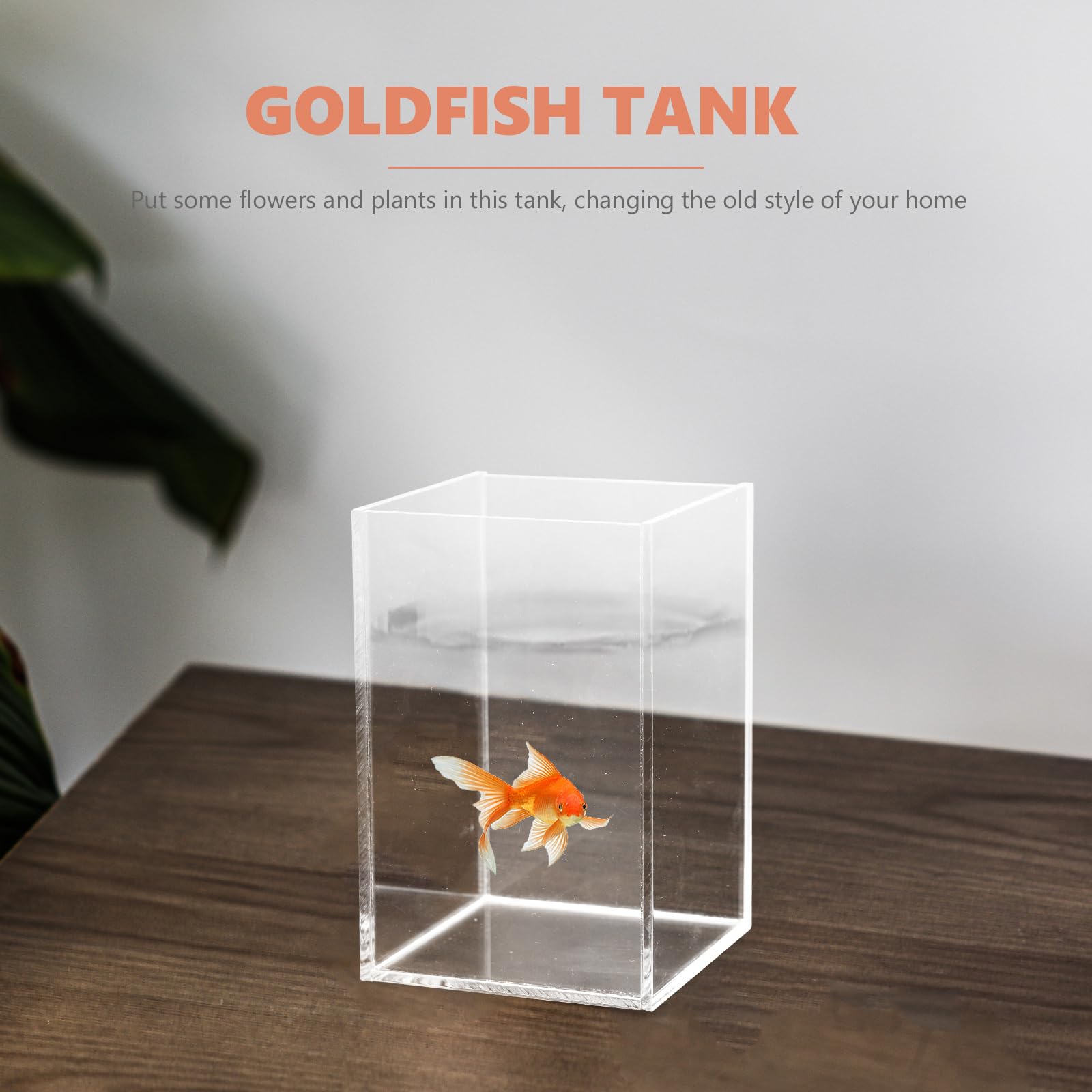 Ipetboom Transparent Betta Tank Aquarium Fish Tank Glass Aquarium Terrarium Decor Decorative Tabletop Goldfish Tank Betta Tank Decorative Betta Tank Fish Supplies Office Glass Acrylic - Image 4