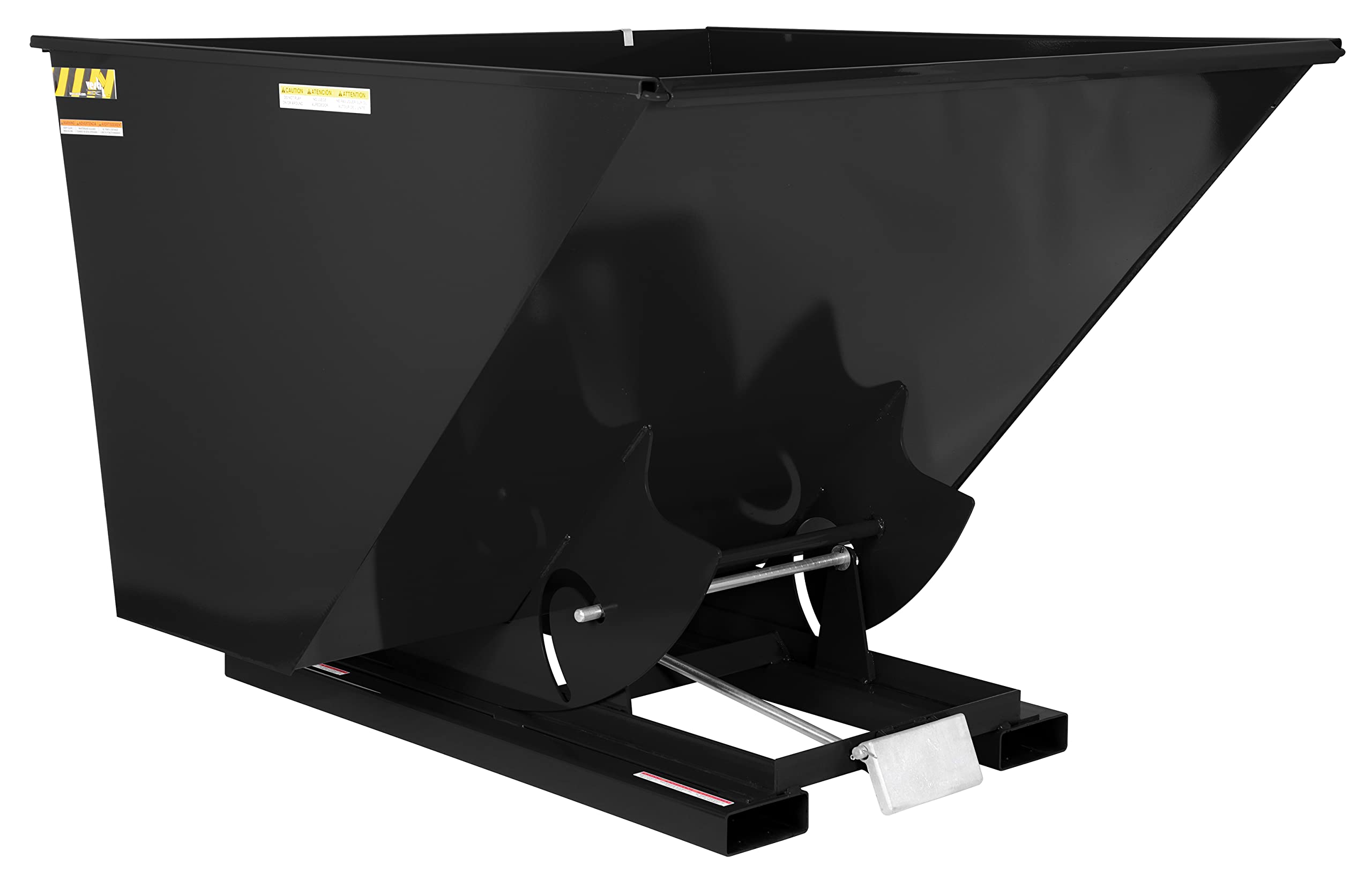 Vestil D-250-LD-BLK-SG Steel Light Duty Self Dumping Hopper 2-1/2 Cubic Yard 2000 Lb. Capacity Semi Gloss Black