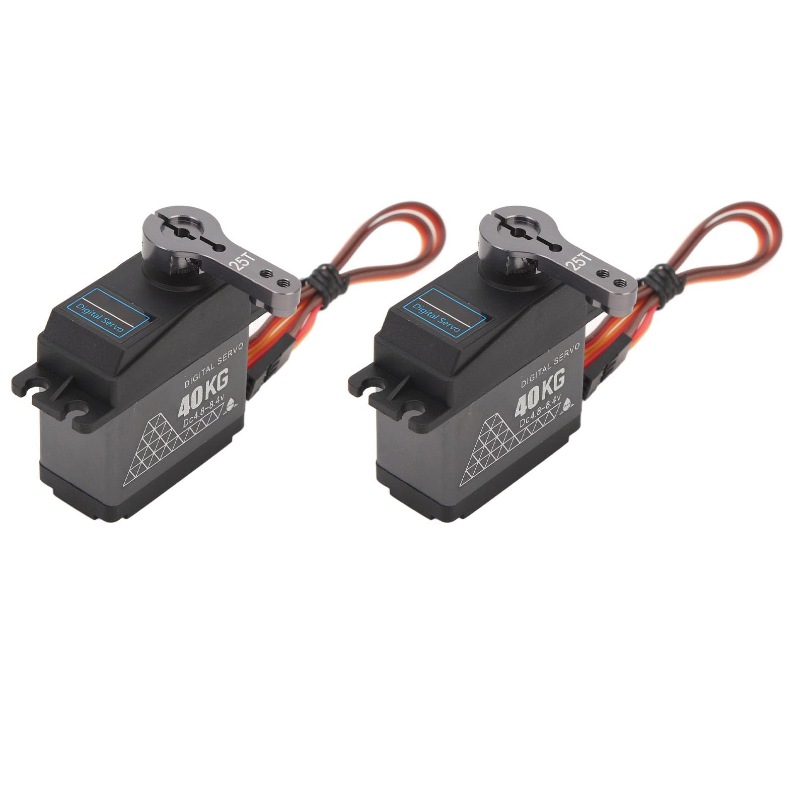 Servo Digital RC, 2 juegos de 40 kg de Servo Coreless con brazo de metal de 25 T establecido alta torsión para 1/12 1/10 1/8 Coche RC Robot