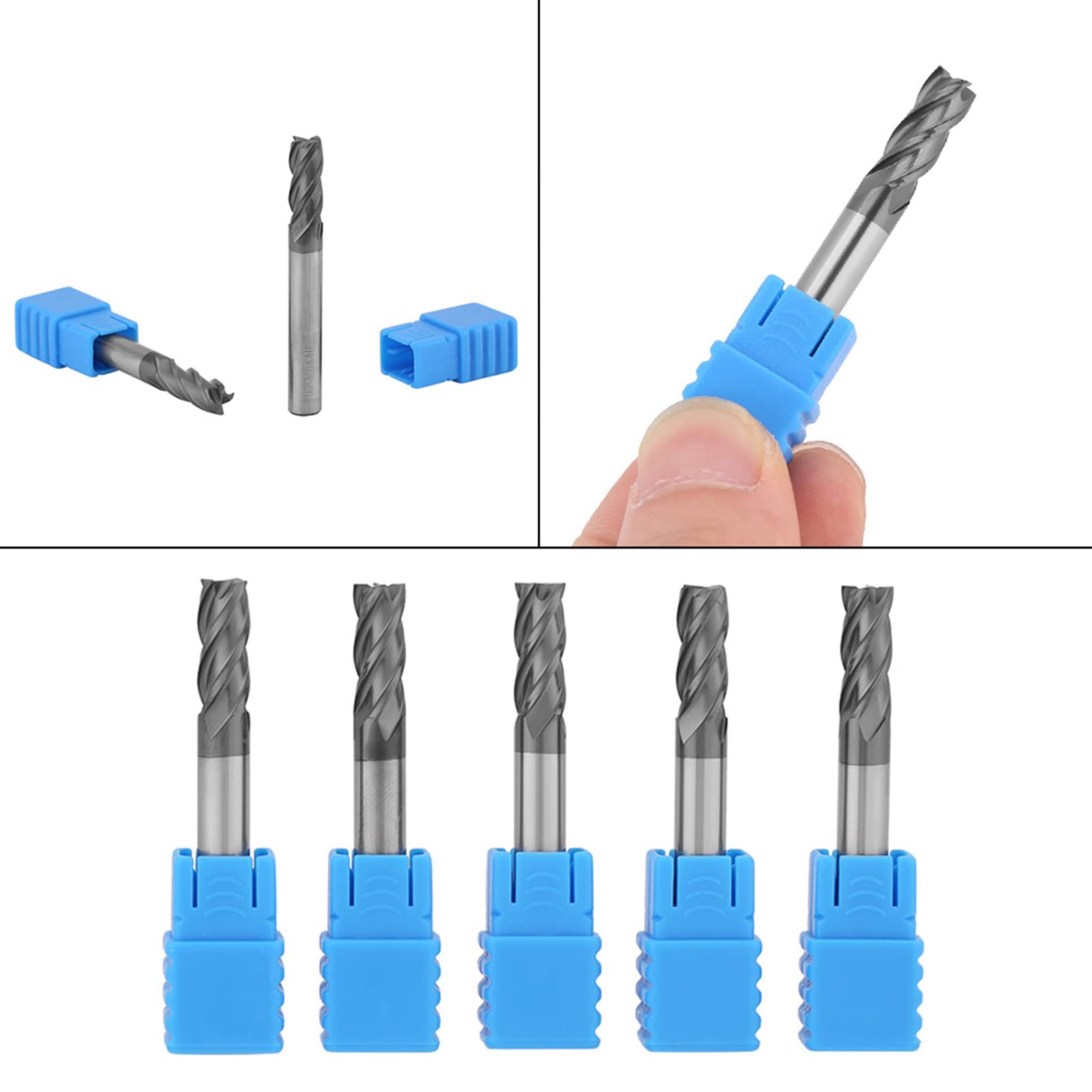 Fresa CNC de 4 Flautas de Carburo de Tungsteno, 5 uds., 6mm de Diámetro X 50mm de Longitud