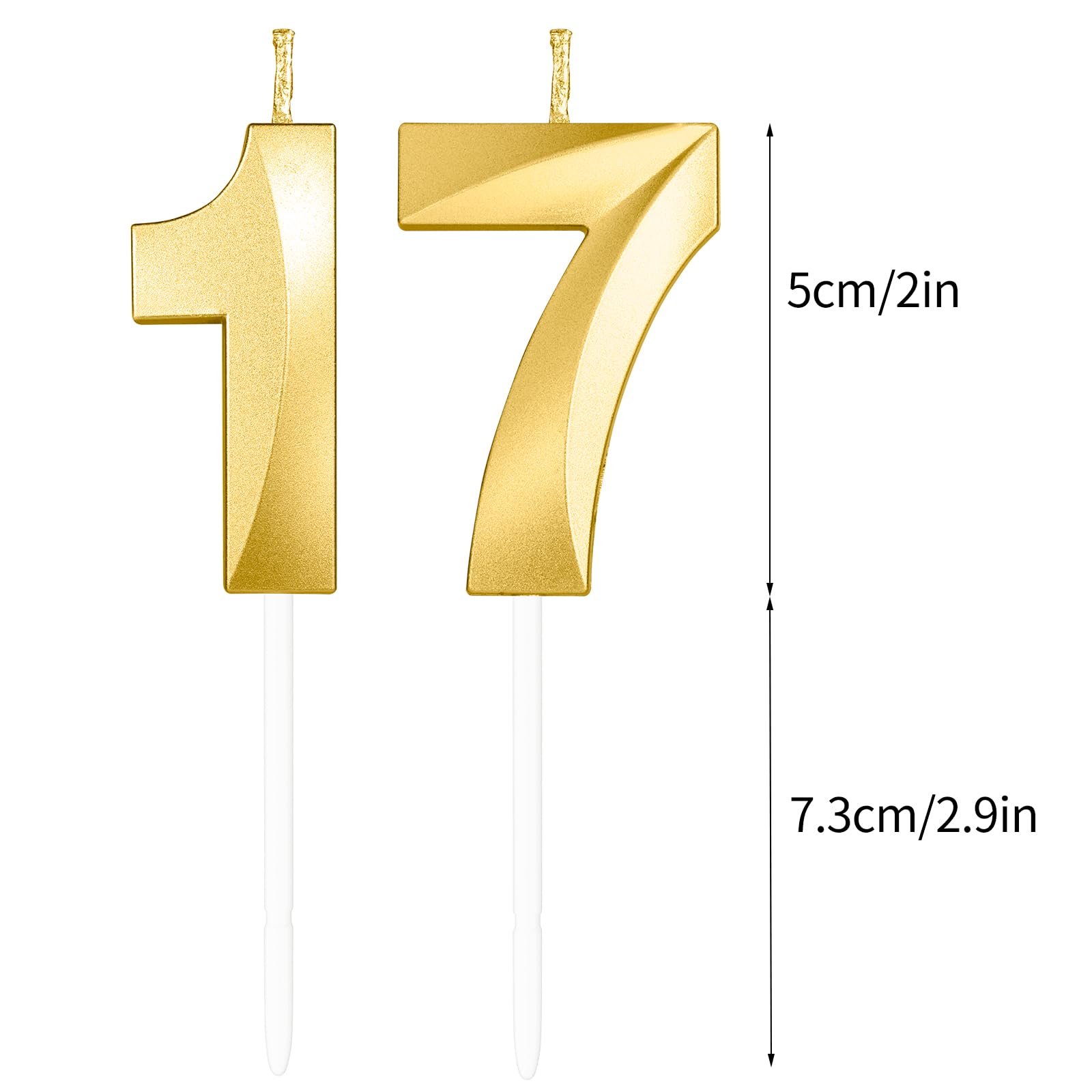 Candele Numero 25 Dorate 3D Per Torta - Decorazione Compleanno 25 Anni Con Topper - Foto 4