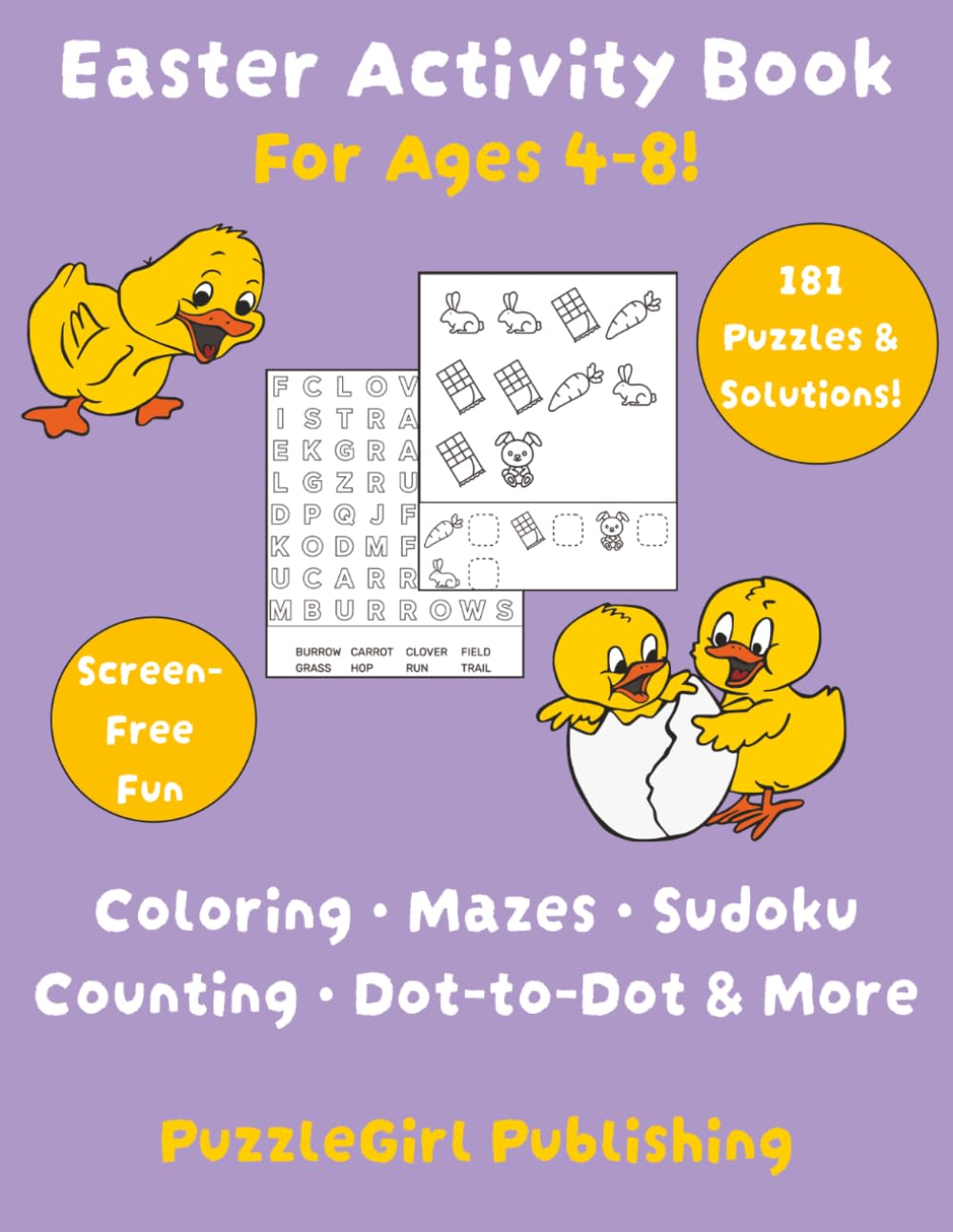Easter Activity Book for Ages 4-8: Coloring, Mazes, Sudoku, Word Searches, Dot-to-Dot & More!