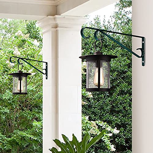 Plant Hangers Outdoor (2 Pack-15.5 Inch Blackish Green) Plant Hooks Heavy Duty Iron Plant Hanger Hook For Wall, Hanging Plant Bracket For Planters, Bird Feeders, Lanterns, Wind Chimes, Outdoor #TOP5