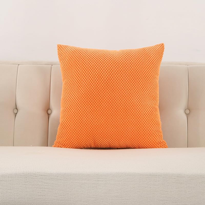 Taies d'oreiller 50x50 cm orange (lot de 3) unies pour lit de chambre