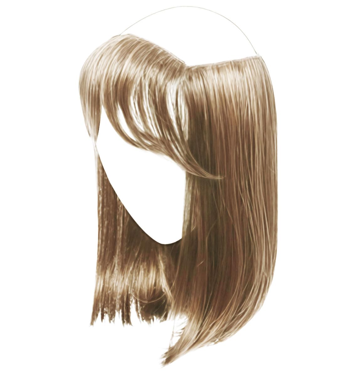 Gabor Under Cover Halo Hair Piece Designed to Wear Under Your Hat, Shoulder Length Straight Hairpiece With Detachable Bangs, GF10/22SS Iced Cappuccino