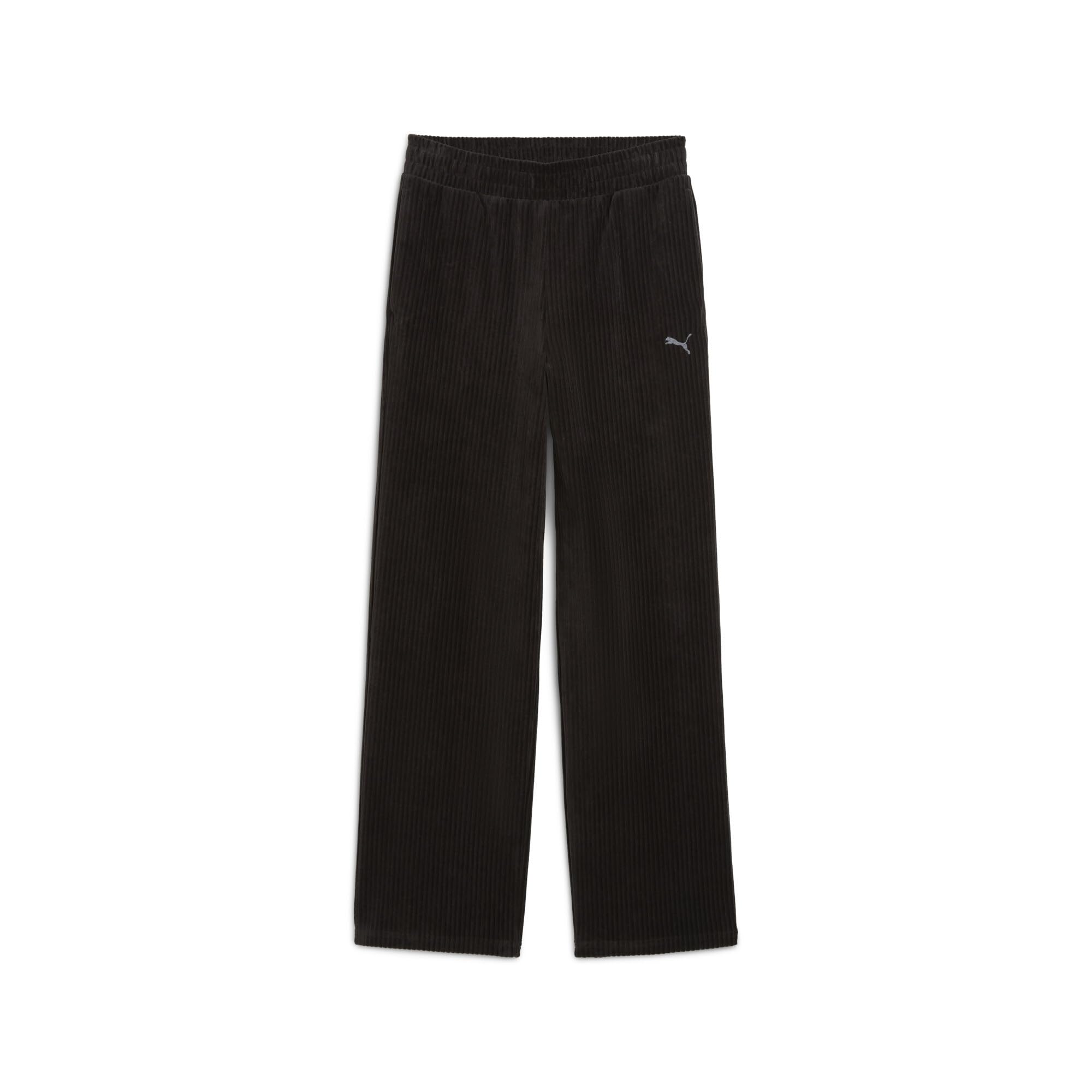 ESS Elevated Velour Rib Straight Leg Pant Puma Black