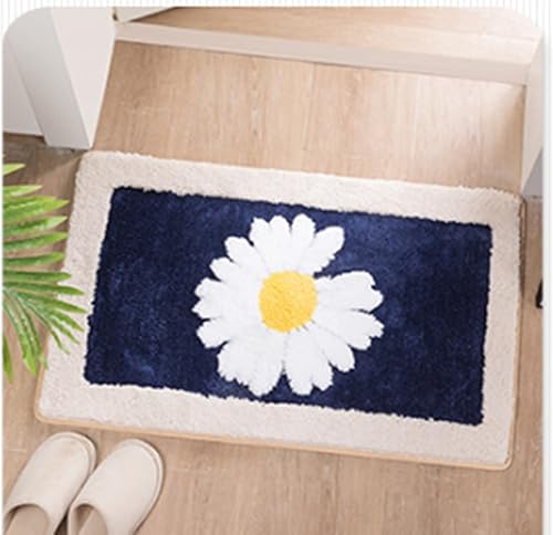 Miniatura 2 de Alfombra de baño con diseño de margaritas, suave, antideslizante, absorbente, protector para mascotas, reutilizable, lavable a máquina, decoración