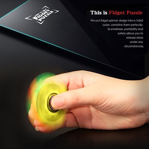 Miniatura 3 de D-FantiX Fidget Spinners - Cubo y bola de rompecabezas de arco iris, paquete de 4 unidades, 1 x 3 x 3, cubo disquete, rompecabezas para ansiedad,