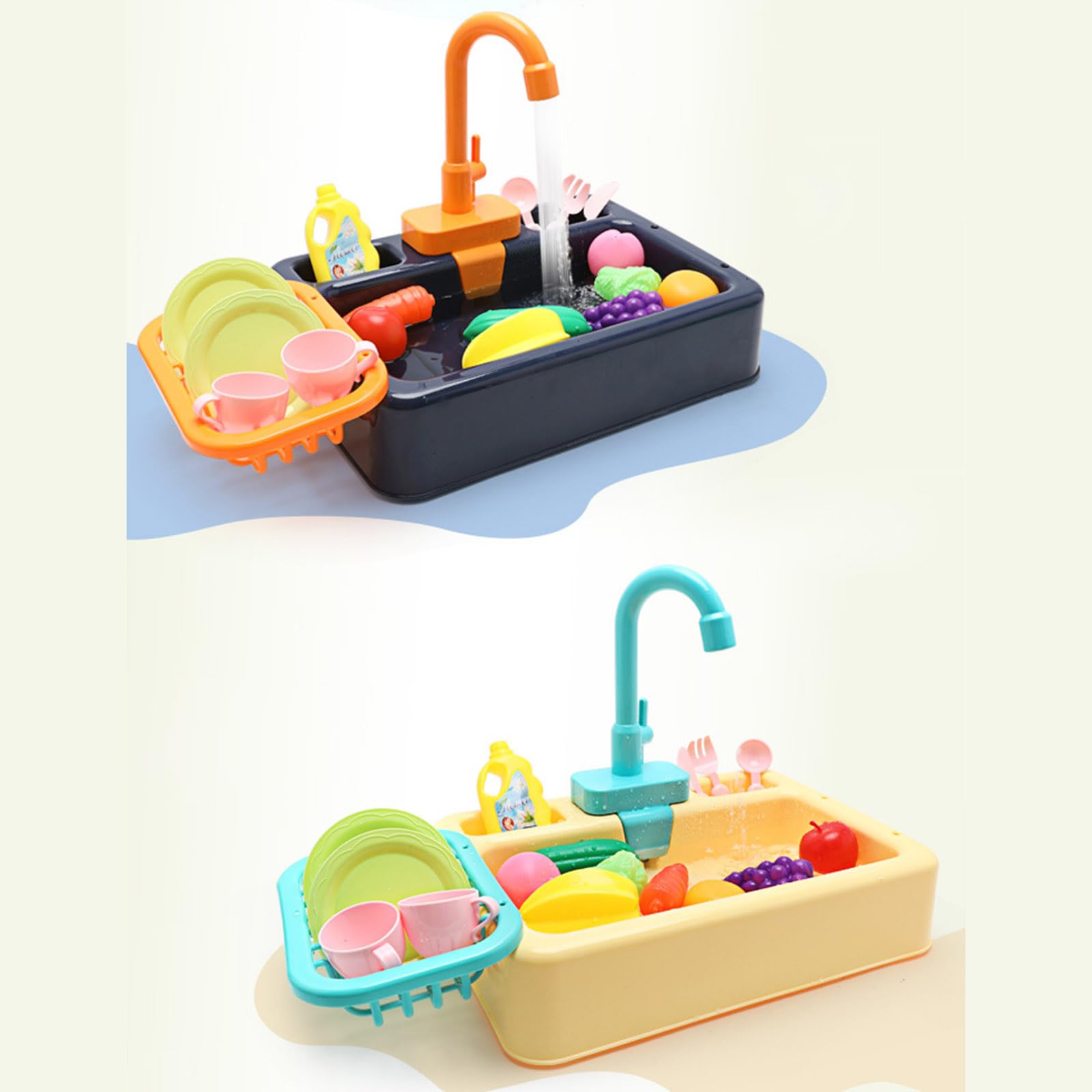 Lavandino da Cucina Giocattolo per Lavare i Piatti con Acqua Corrente - Casa Giocattolo per Ruoli - Gioco di Lavaggio Piatti