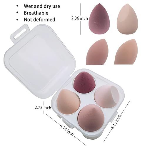 Miniatura 7 de MEGIUM Juego de 13 brochas de maquillaje con licuadora de belleza juego de pinceles de sombra de ojos con bolsa de tela y 4 esponjas de maquillaje