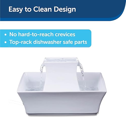 Miniatura 6 de PetSafe Drinkwell - Fuente de beber para gatos y perros capacidad de 70 onzas para mascotas material de cerámica duradero fácil de limpiar doble