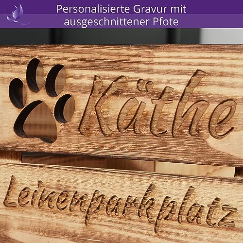 CHICCIE Leinenparkplatz Personalisierte Garderobe für Leinen 22x20x15cm Geflammt