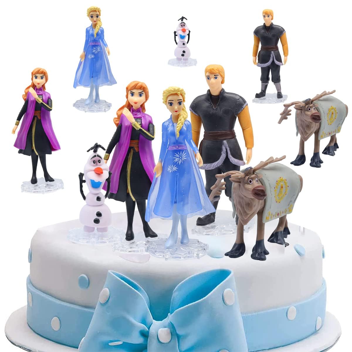Doyomtoy Figures Model Cake Decoration, Ice Princess Mini Figures Set, Cake Topper, Frozen Cake Decoration for Frozen Birthday Decoration, Cake Toppers, Children's Party Decoration, Pack of 5