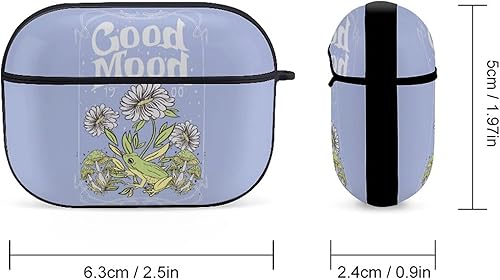 Miniatura 2 de Funda para Airpods Pro con eslogan positivo con estampado de rana con llavero, protección completa, duradera, a prueba de golpes, funda rígida de PC