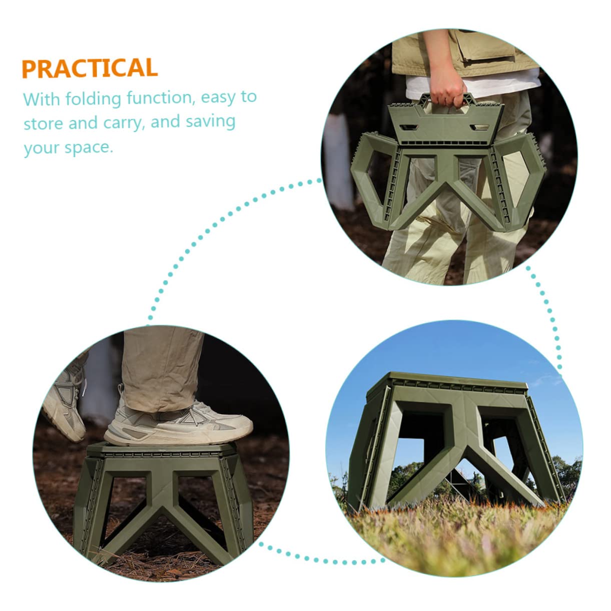 BRIGHTFUFU Camping Stool Portable Fishing Stool Lightweight Collapsible Design Durable Material for Outdoor Activities Camping Hiking