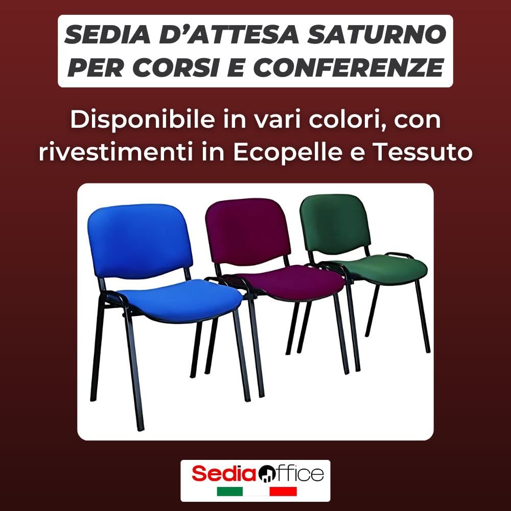 SEDIAOFFICE - Sedie Ufficio Senza Ruote, Sedia Scrivania Ergonomica, per Studio, Sala D'Attesa, Sala Riunioni e Conferenze, Comoda Sedia Ufficio in Tessuto Economica (Base, Nero)