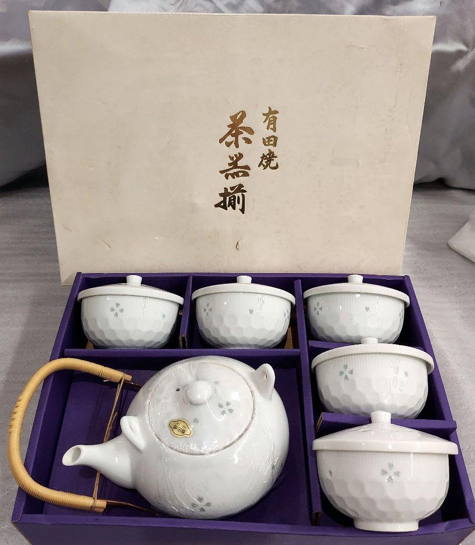 Amazon.co.jp: 有田焼 茶器揃 透かし蛍彫 急須 蓋付き湯呑みセット