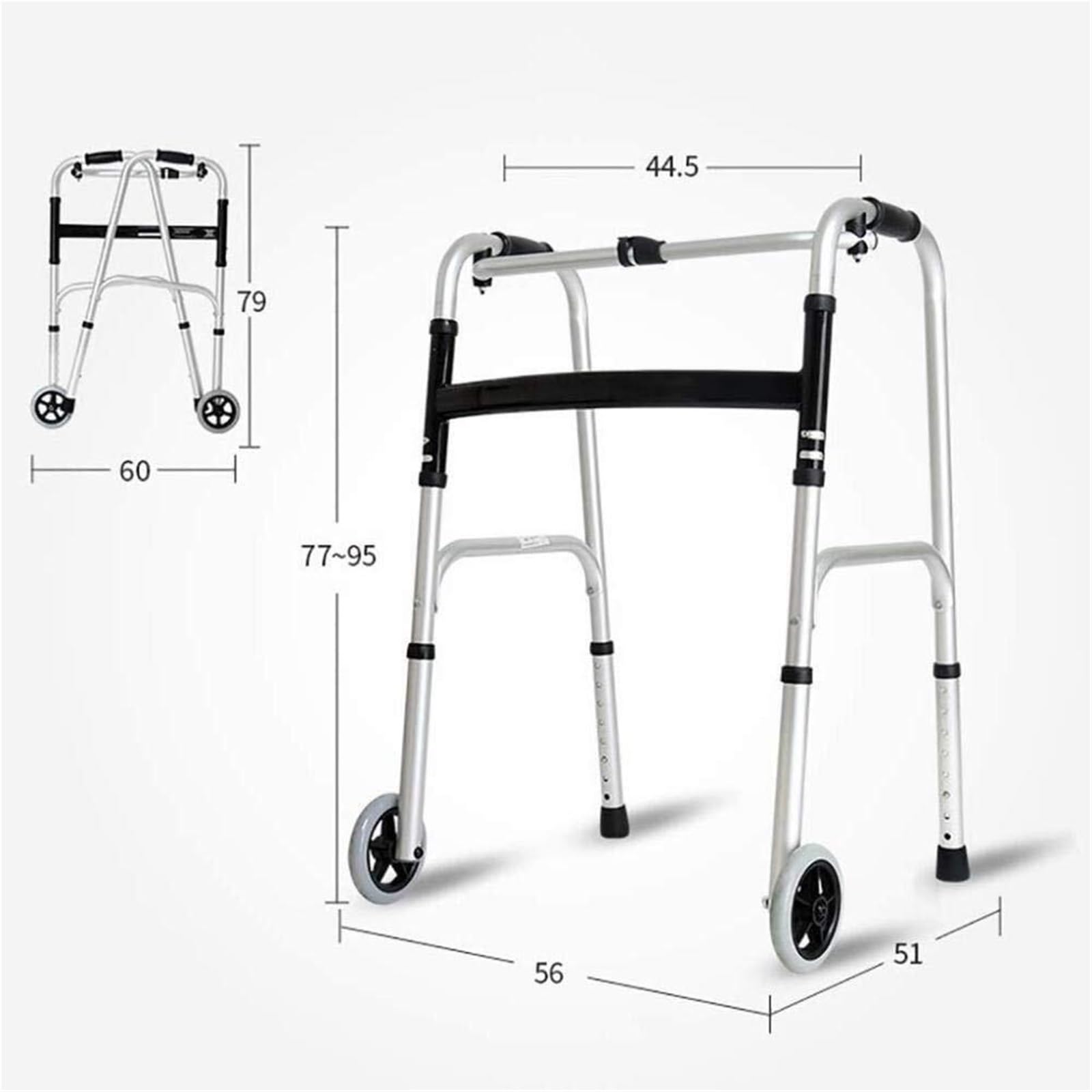 Deambulatore Walker Resto Sedile per Sedile Attaccabile Deambulatore Pieghevole Pieghevole Verticale con Sedile Regolabile in Altezza per Bagno